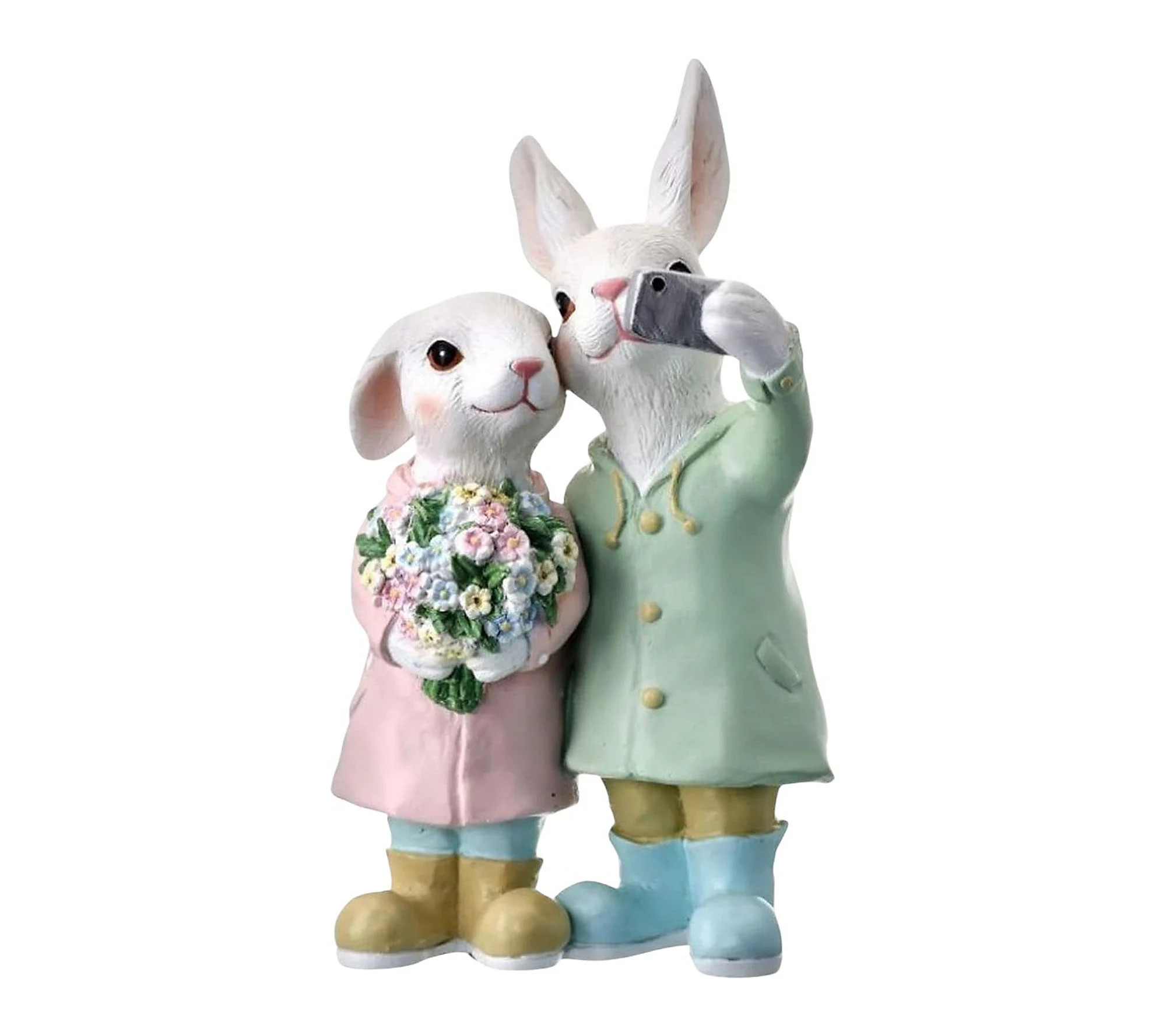 RC-Home Decor - 9"" Easter Bunny Figurine Taking Selfie | QVC