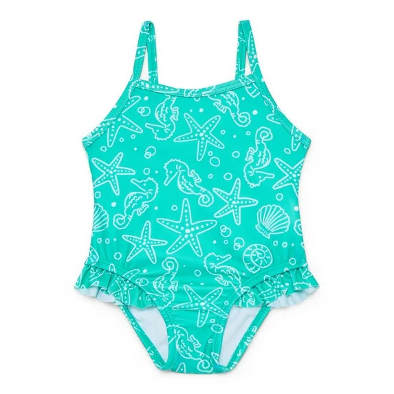 Wonder Nation Baby and Toddler Girl One- Piece Swimsuit, Sizes 12M-5T | Walmart (US)