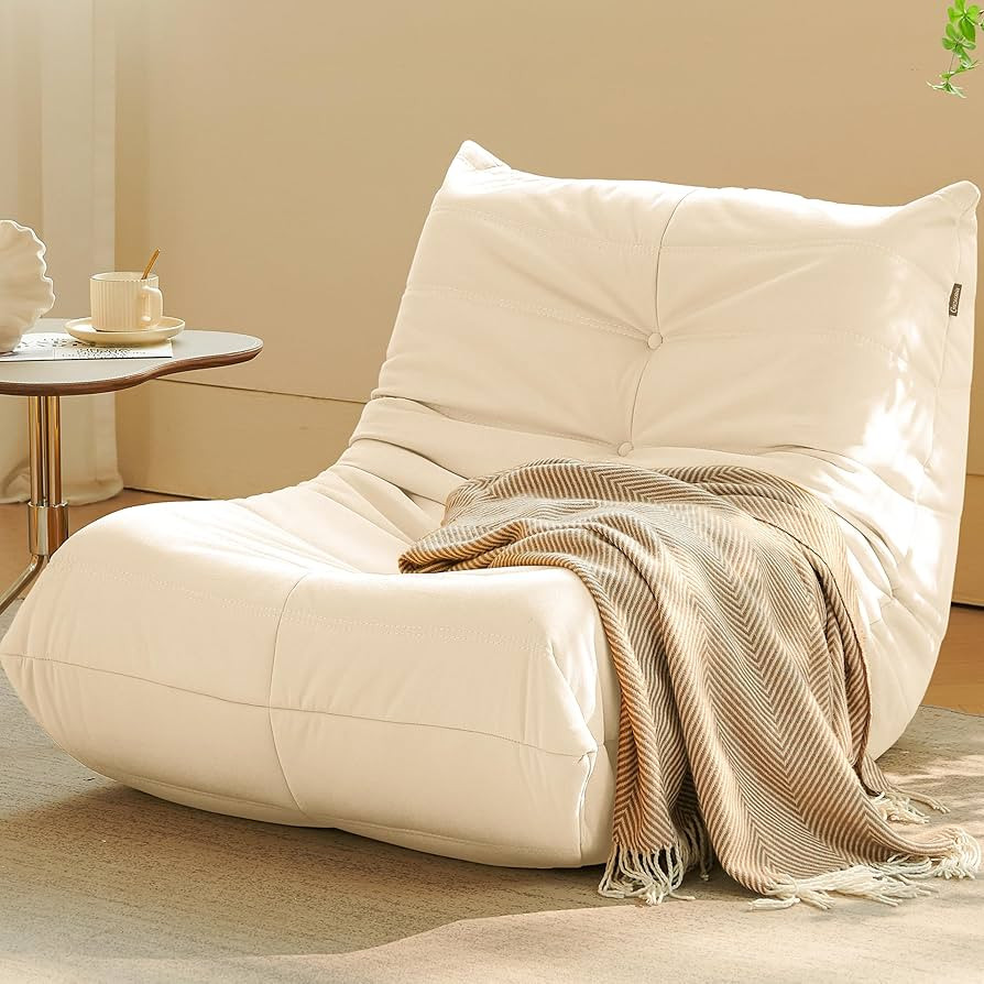 Gazecaia Comfy Bean Bag Chair for Adults Teens | Fireside Floor Lounge Chair, Soft Suede High-Res... | Amazon (US)