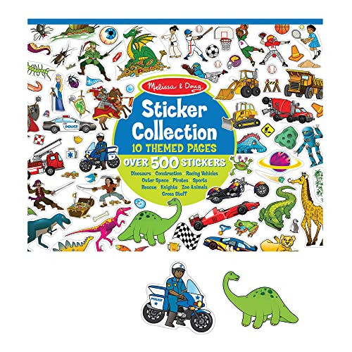 Melissa & Doug Sticker Collection Book: Dinosaurs, Vehicles, Space, and More - 500+ Stickers | Amazon (US)