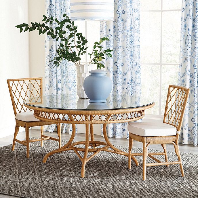 Suzanne Kasler Southport Rattan 60' Dining Table | Ballard Designs | Ballard Designs, Inc.