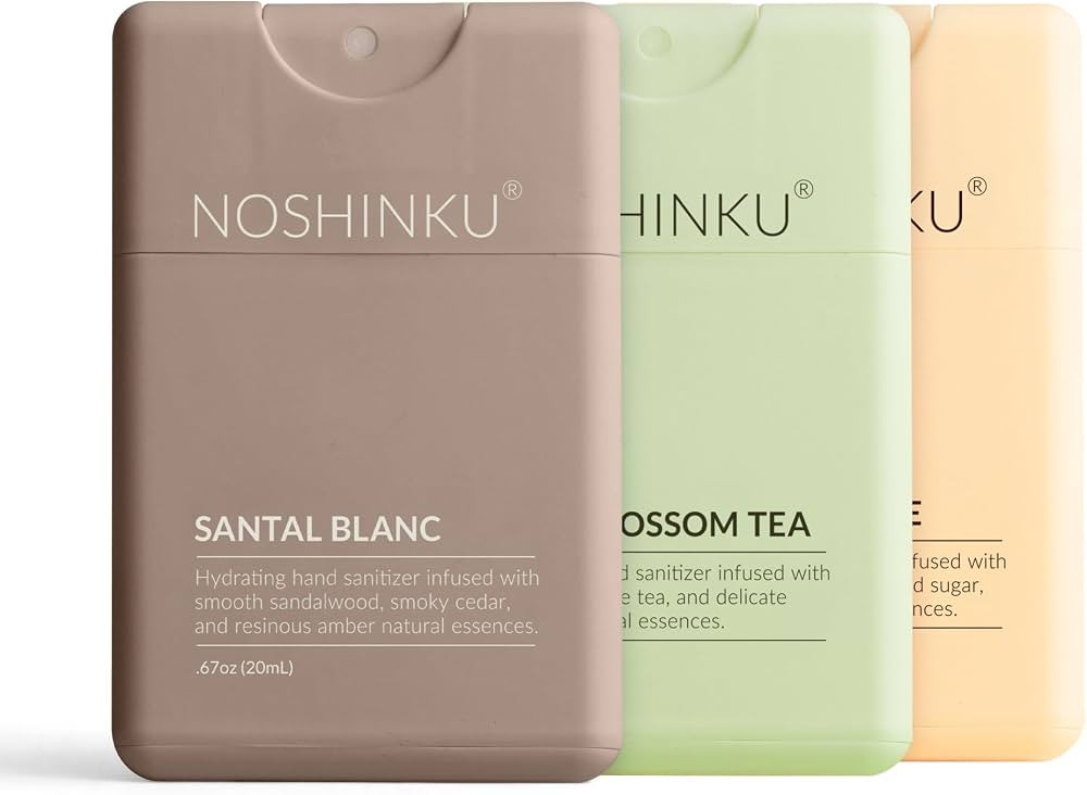 Noshinku - Refillable Hand Sanitizer Discovery Trois 3-Pack, Travel Size Spray with Hydrating Bot... | Amazon (US)