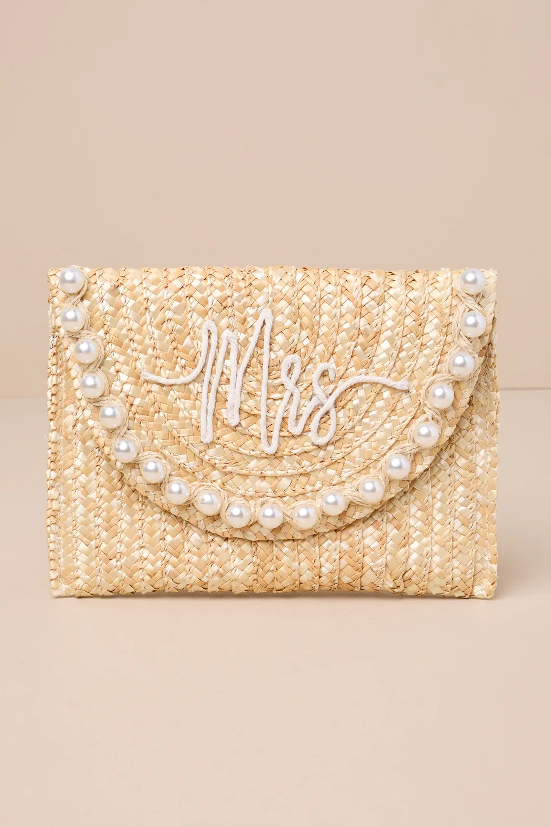 Perla Mrs Natural Straw and Pearl Clutch | Lulus