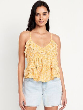 Strappy Ruffled Chiffon Top | Old Navy (US)
