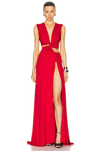 Sid Neigum Triple Loop Knit Dress in Red | FWRD | FWRD 