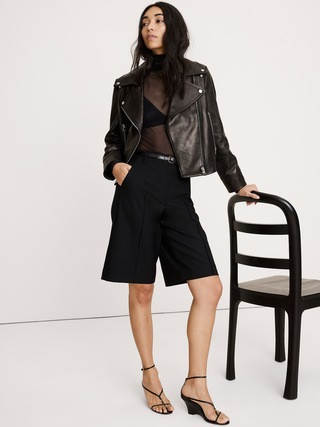 High-Rise Flannel Bermuda Short | Banana Republic (US)