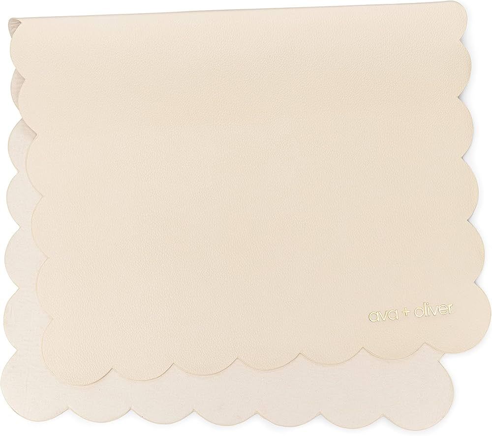 Ava + Oliver Vegan Leather Baby Changing Mat - Multipurpose Portable Wipeable Diaper Pad - Foldab... | Amazon (US)