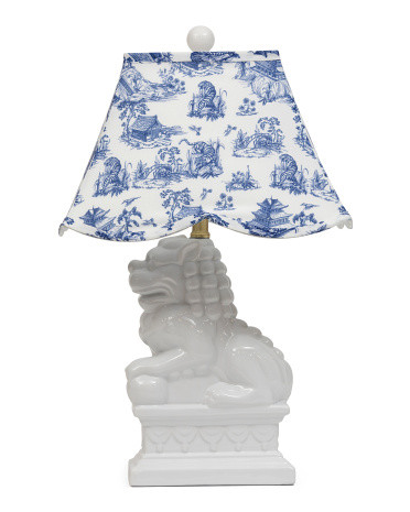 23.25x14.5 Fou Dog Ceramic Shaped Shade Table Lamp | TJ Maxx