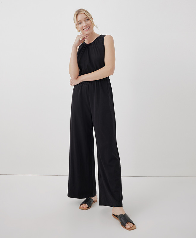 Women’s Luxe Jersey Cut-out Jumpsuit made with Organic Cotton | Pact | Pact Apparel