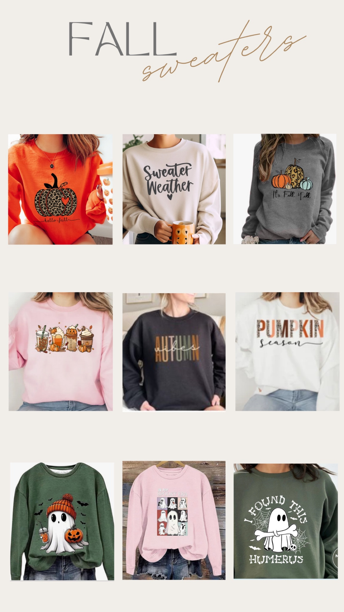 Fall Themed Sweaters 
#fallsweater #pumpkinsweater 
#pumpkinspice #ghostsweater

#LTKautumn #LTKcanada #LTKplussize