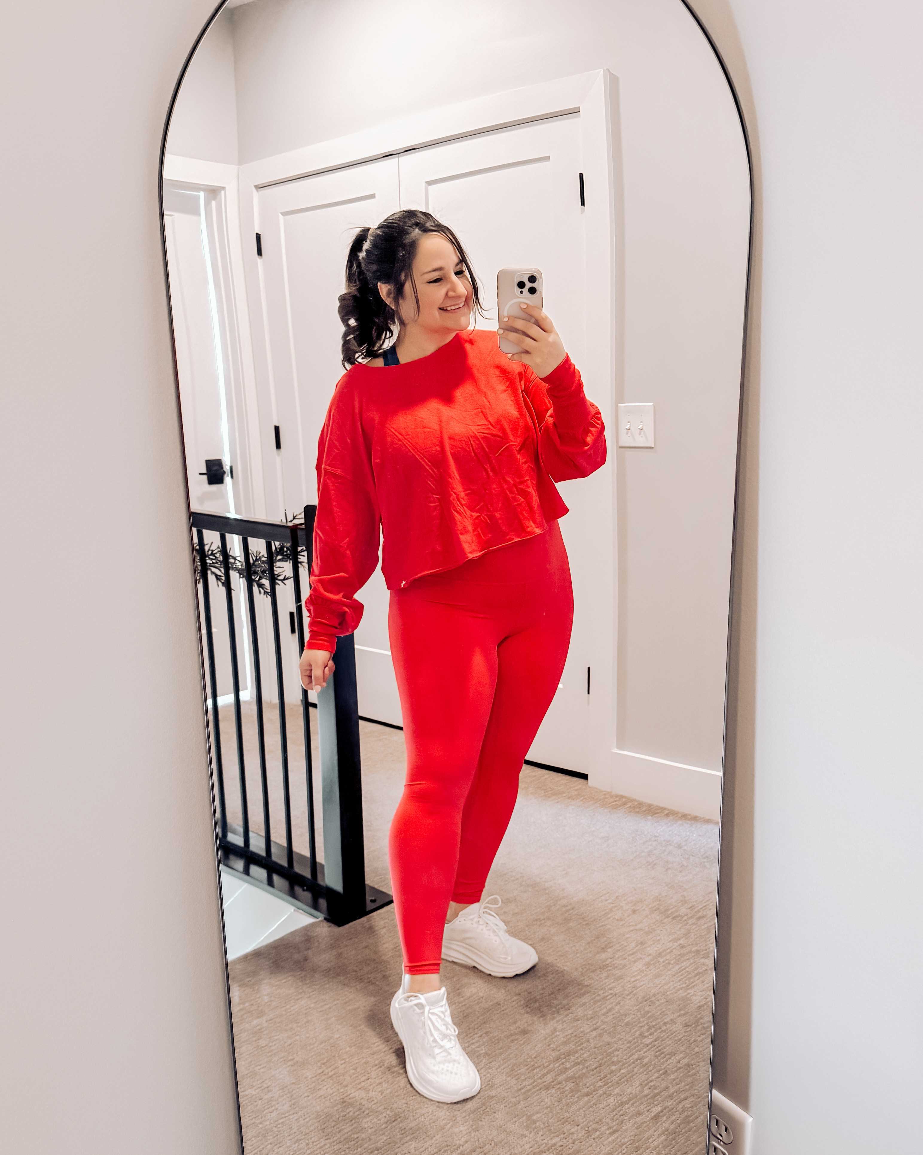A comfy cozy outfit in red leggings and a cropped long sleeve tshirt! ❤️

Loving these red leggings, wearing a size large. 

My white sneakers are so comfy and a great running shoe!

Leggings outfit, target outfit, leggings outfit, curvy outfit, midsize, size 14, comfy outfit, athleisure, cropped tshirt, red shirt, target find, workout outfit, gym outfitt

#LTKMidsize #LTKActive #LTKPlusSize
