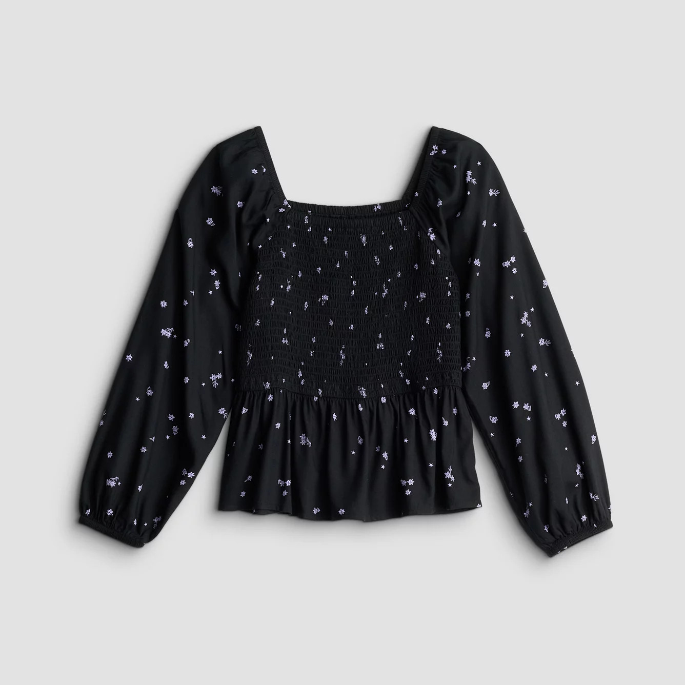 Girls 6-20 SO\u00ae Long Sleeve Smocked Bodice Blouse in Regular & Plus Size | Kohl's