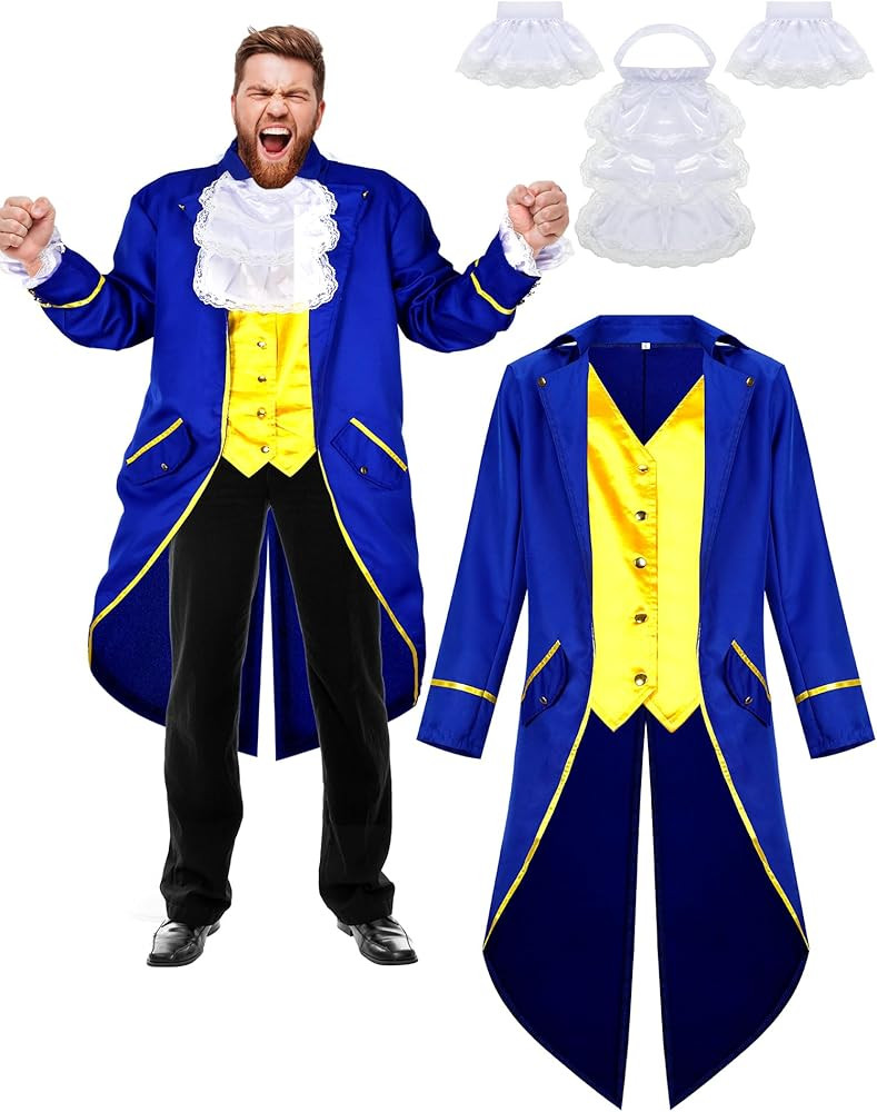 Ramede 3 Pieces Halloween Beast Prince Costumes Set Including Vintage Tailcoat Jacket Colonial La... | Amazon (US)