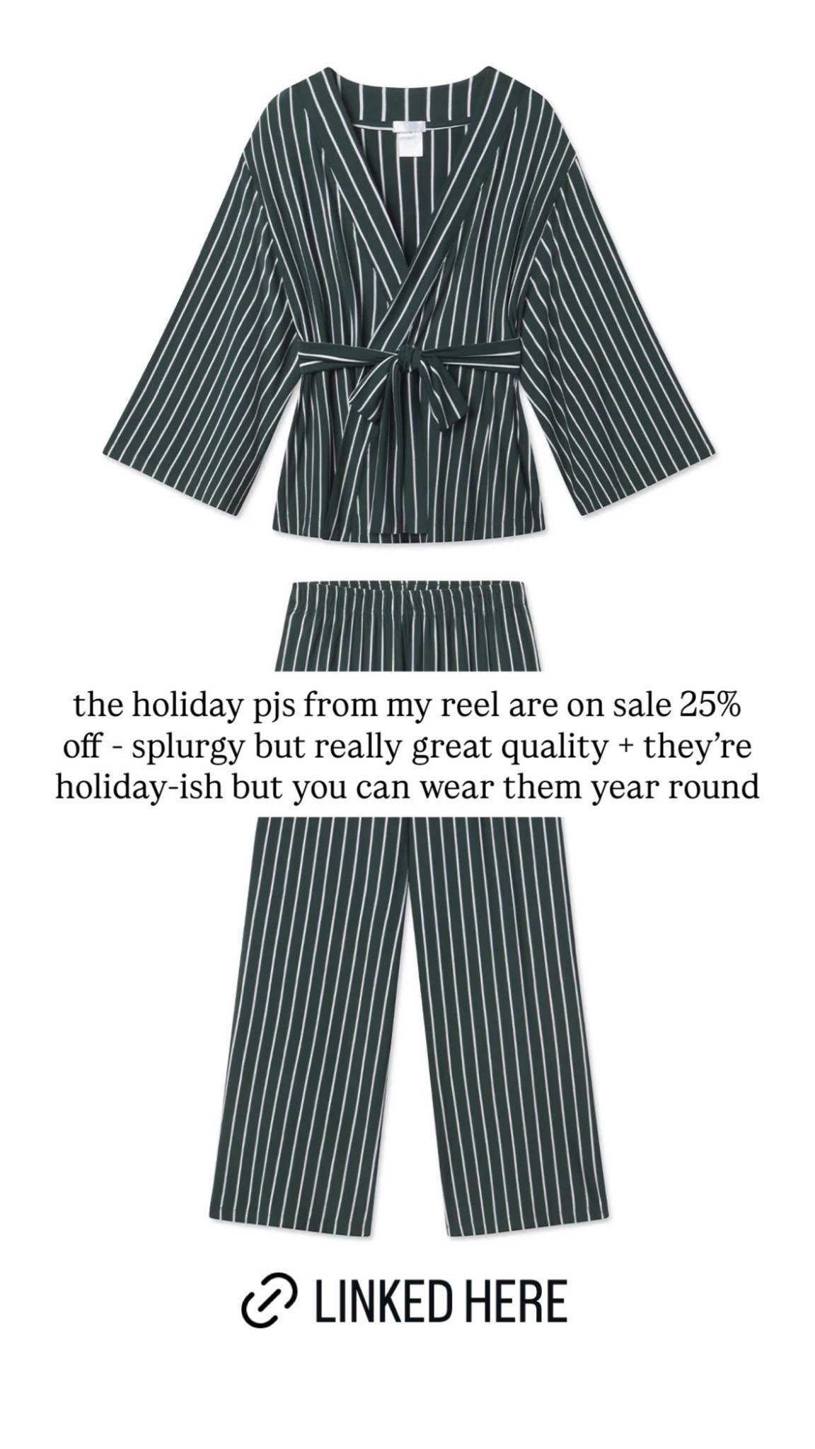 the holiday pjs from my reel are on sale 25% off - splurgy but really great quality + they're holiday-ish but you can wear them year round

#LTKHoliday #LTKGiftGuide #LTKmomlife