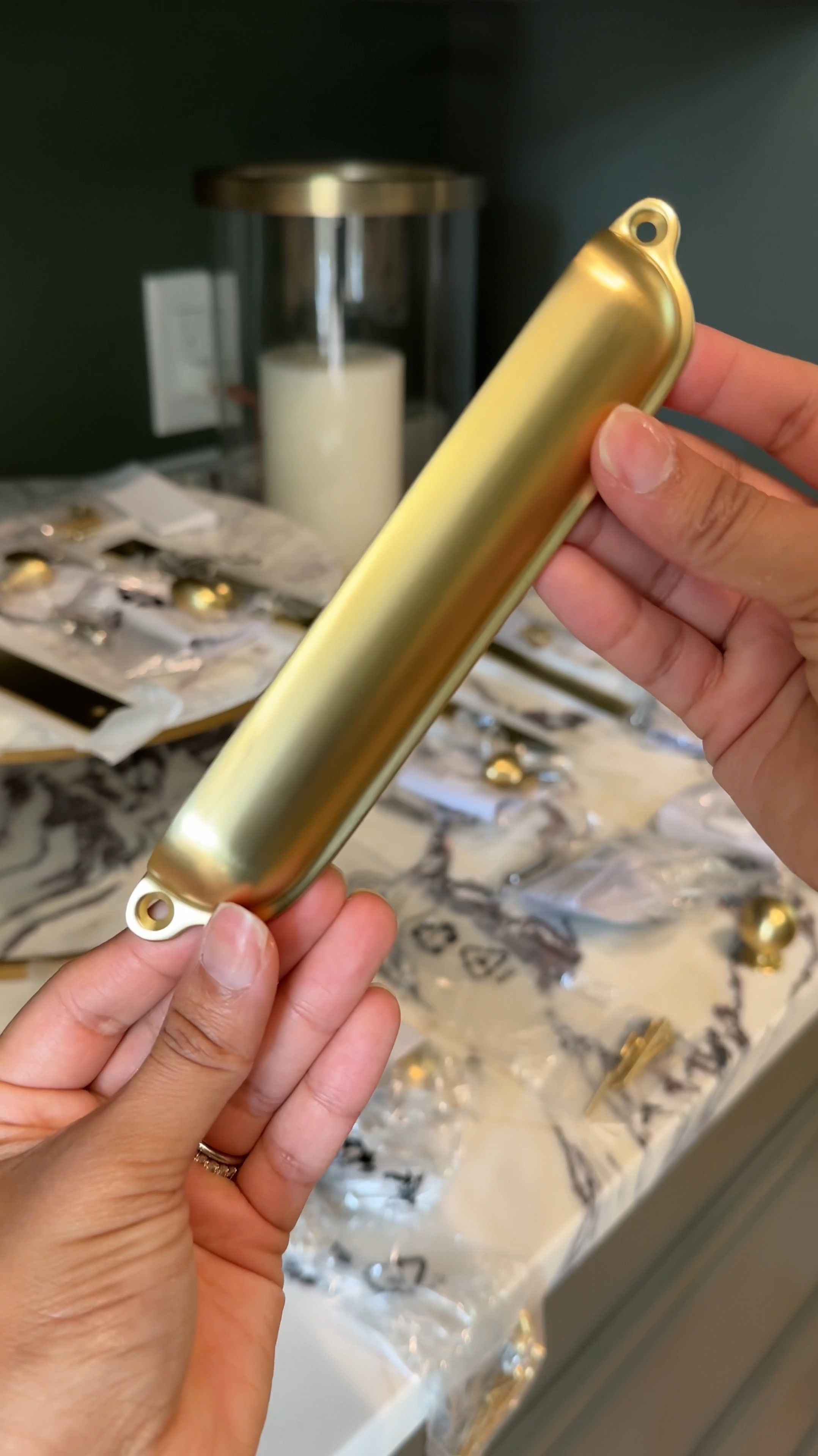 I’m obsessed with all of our drawer and cabinet pulls from rejuvenation! We chose the aged brass finish and did a mix of different pieces and love the way it turned out!
#rejuvenation #cabinethardware #kitchendecor #homedecor #kitchen 

#LTKHome #LTKVideo