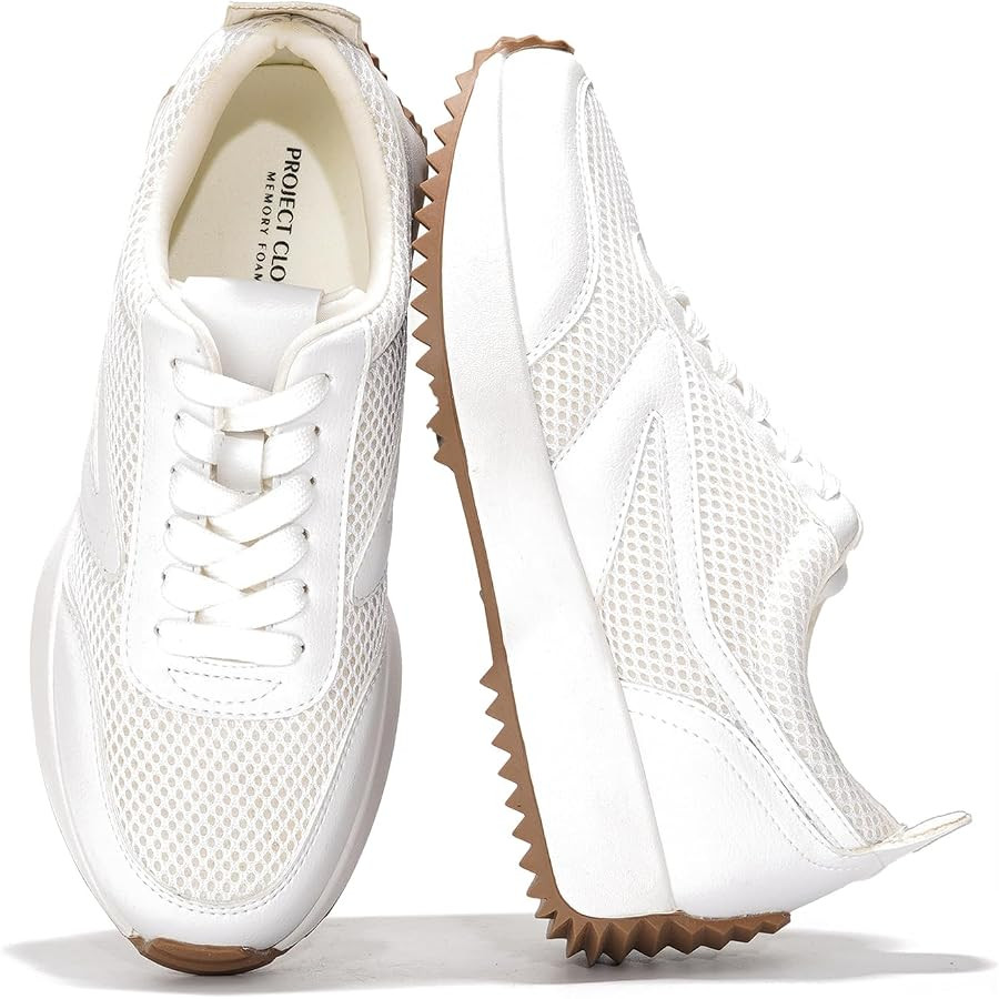 Project Cloud Womens Sneakers - Memory Foam Insole and Lightweight Spring Shoes - Non-Slip Lace U... | Amazon (US)