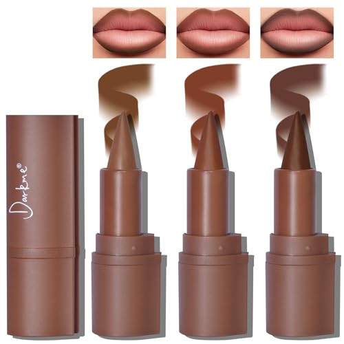 HOSAILY 3 Colors 2 in 1 Lip Liner Set, Matte Nude Dark Brown Lip Liner Plumping Smooth Creamy Lip Pencil, High Pigmented Long lasting Light and Medium Brown Lipstick Makeup, 01+04+06 | Amazon (US)
