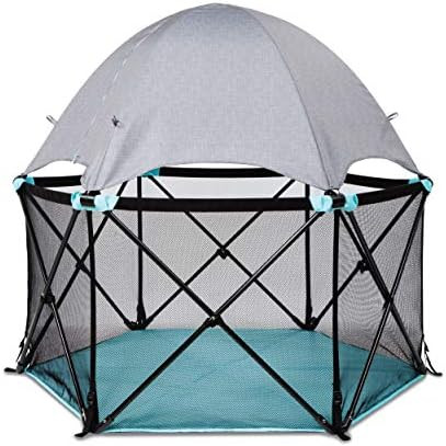 Regalo My Play Deluxe Portable Play Yard Indoor and Outdoor, Bonus Kit, Includes a Full Canopy, W... | Amazon (US)