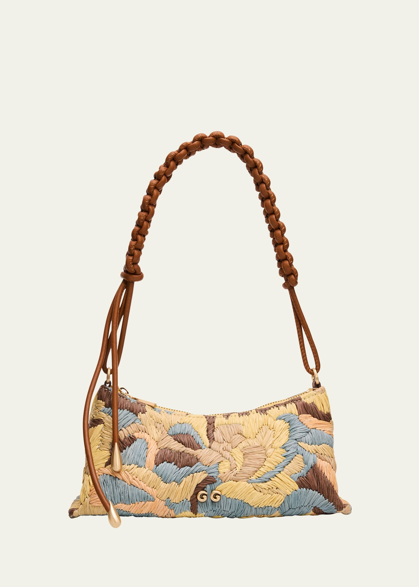 Cult Gaia Osa Braided-Strap Raffia Shoulder Bag | Bergdorf Goodman