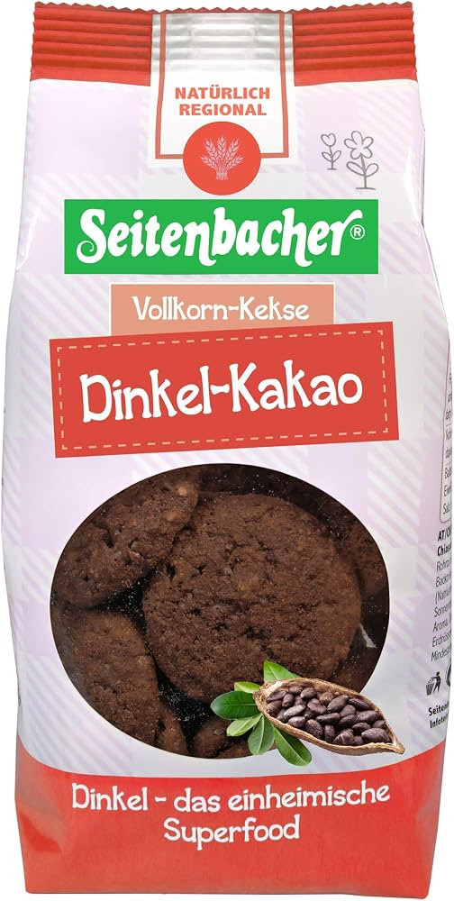 Seitenbacher Vollkorn Kekse Dinkel Kakao I weizenfrei I ohne Eier I (1 x 200g) | Amazon (DE)