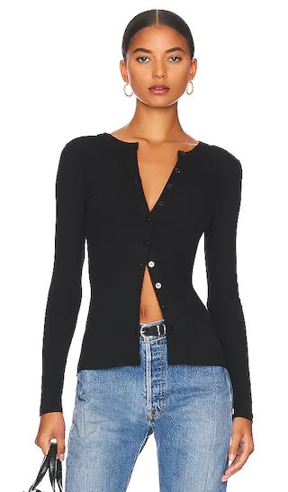 Sasha Button Top in Black | Revolve Clothing (Global)