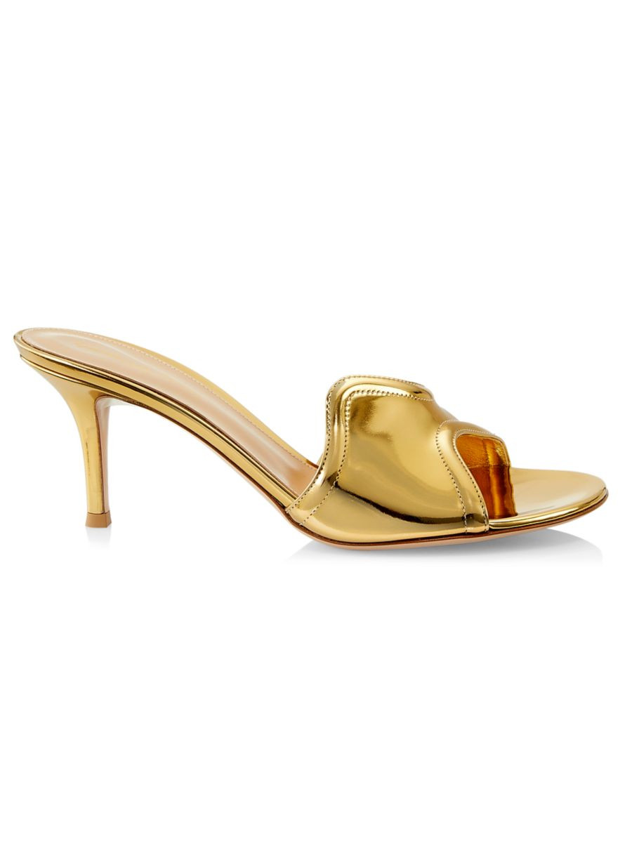 Shop Gianvito Rossi Lucrezia 70MM Metallic Mule | Saks Fifth Avenue | Saks Fifth Avenue
