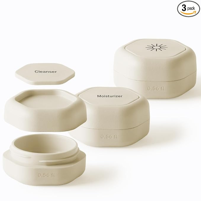 Cadence Capsules - Basic Skincare Set, Sand - Three Small Containers with Magnetic Lids - 100% Le... | Amazon (US)
