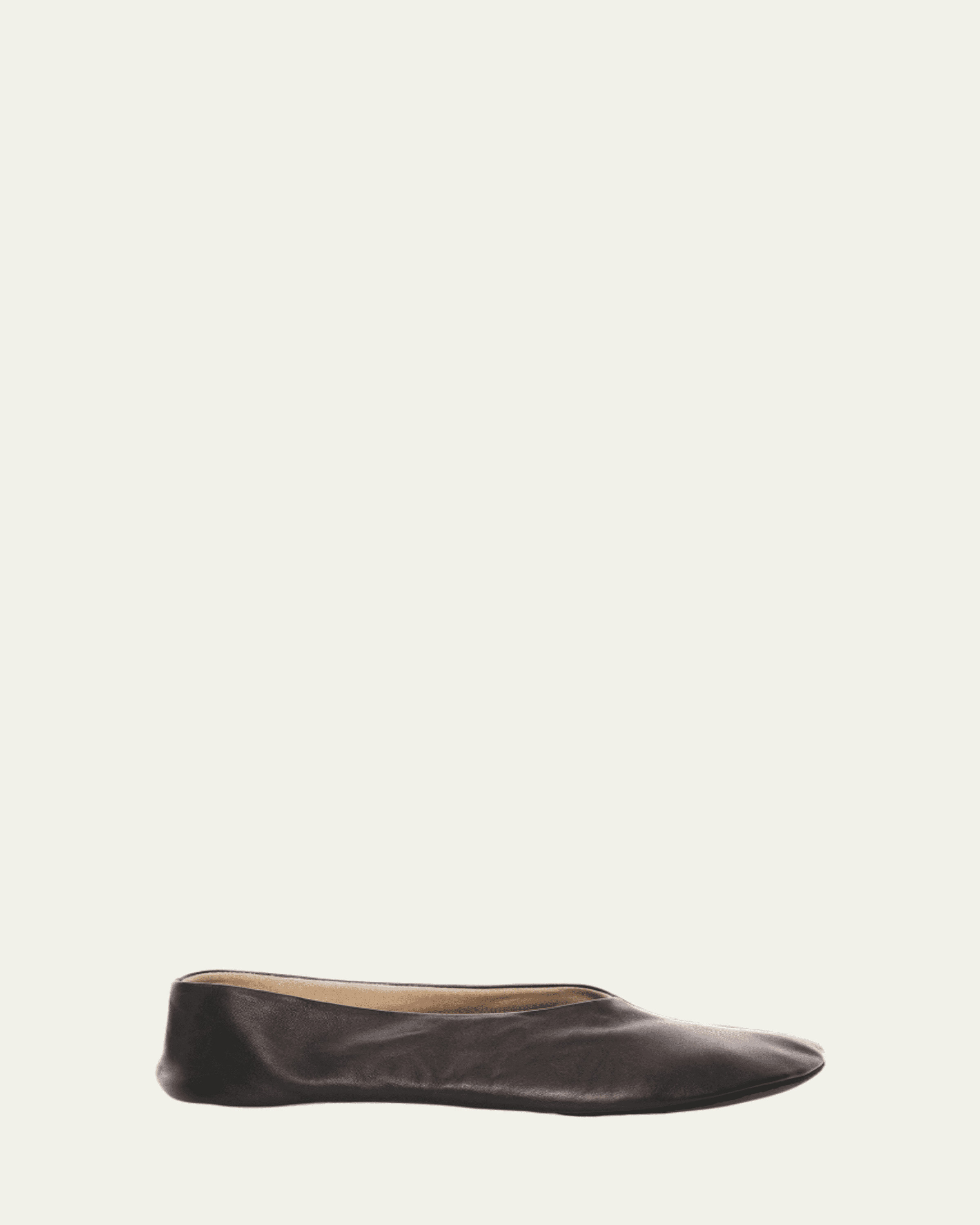 THE ROW Leather Bow Ballerina Flats | Bergdorf Goodman