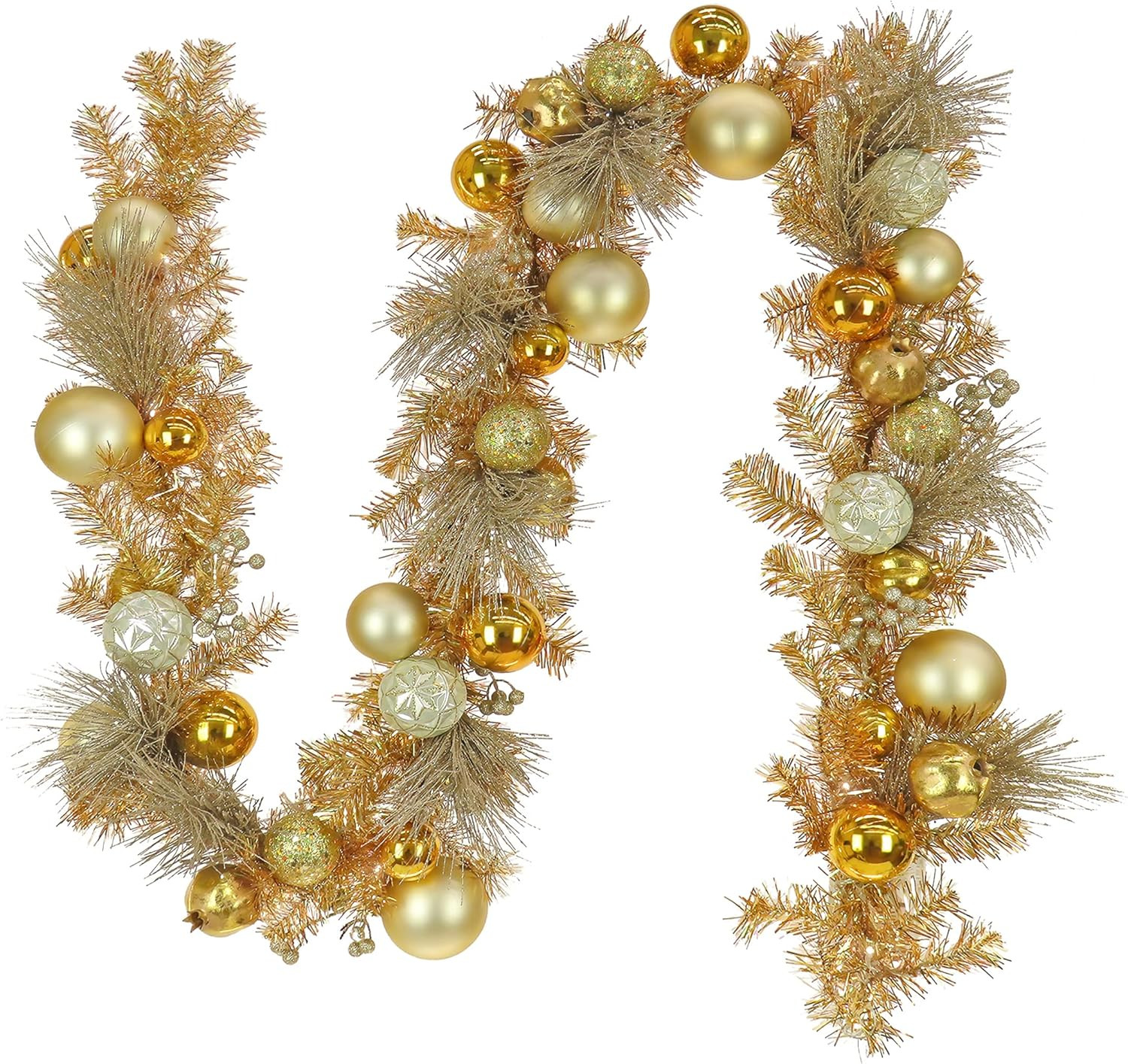 National Tree Company Be Merry Gold Christmas Garland with Berries and Fruit, Remote Control Incl... | Amazon (US)