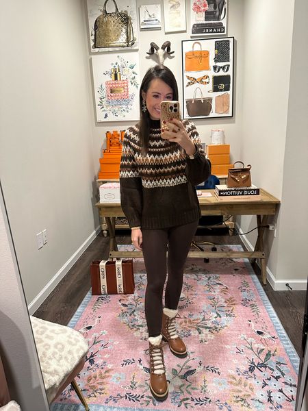 Red dress boutique chocolate brown fair isle sweater with varley leggings (xs) and Marc fisher boots. Marc fisher is having a site wide 30% off sale! Red dress boutique is having a 30% off site wide sale as well! My baublebar jewelry is also on sale



#LTKSeasonal #LTKCyberweek #LTKHoliday