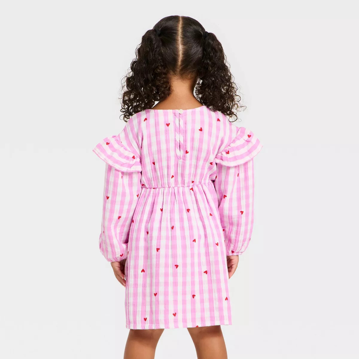 Toddler Girls' Long Sleeve Ruffle Dress - Cat & Jack™ Pink | Target