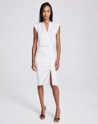 NEW VERONICA BEARD RUCHED SHIRTDRESS White 2468  | eBay | eBay US