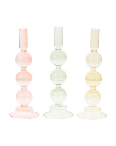 3pc Glass Taper Candle Holders | Mother's Day Gifts | Marshalls | Marshalls