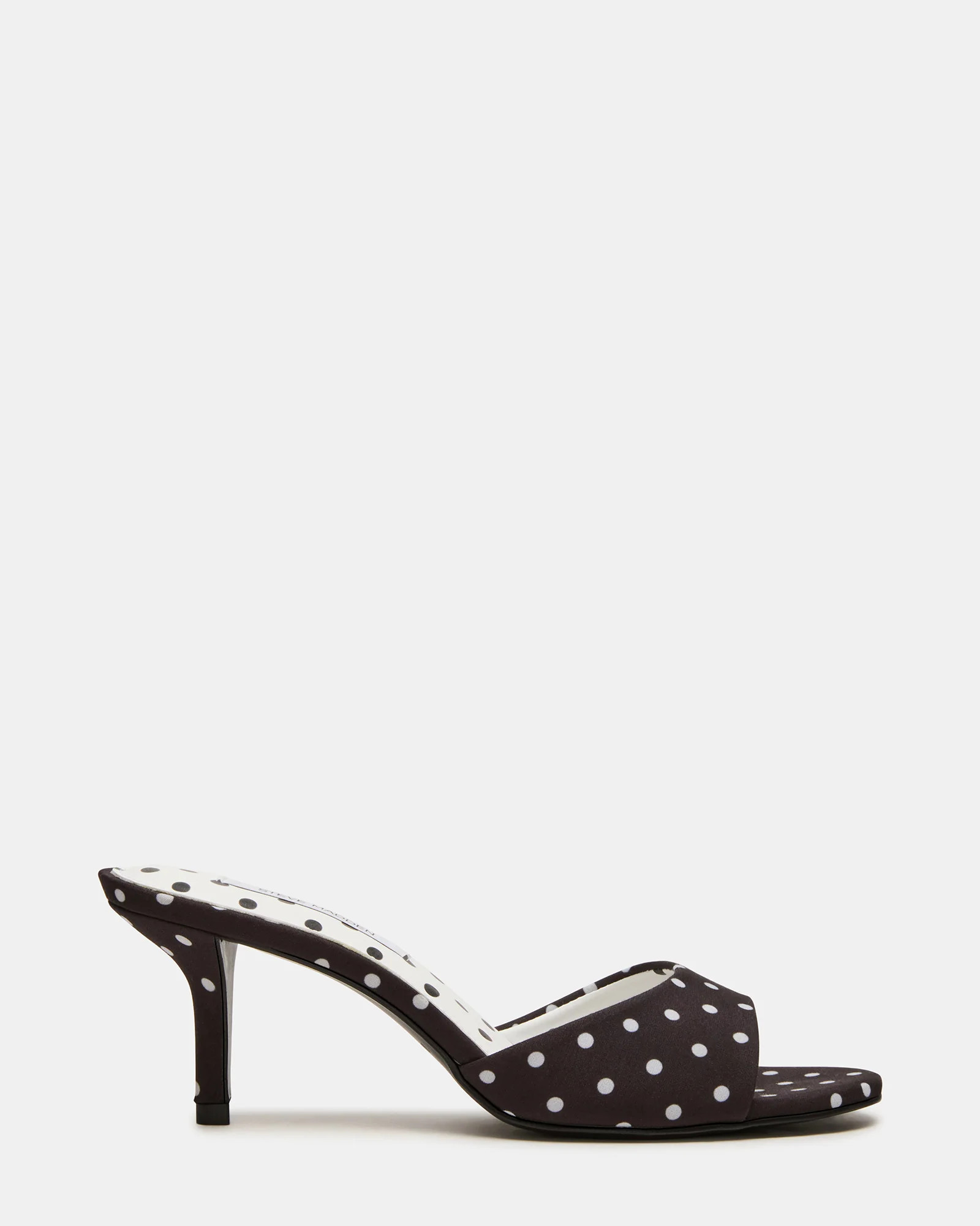 Steve Madden Women's Kendrix Polka Dot Mule Heels - Black/White - Size 5.5 - Synthetic | Steve Madden (US)