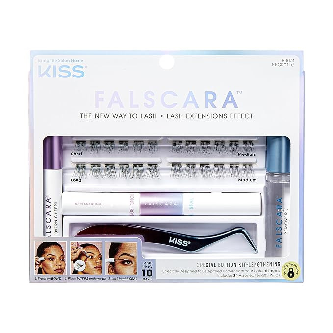 Kiss Falscara Special Edition Kit Lengthening 24 Asst Lashes | Amazon (US)
