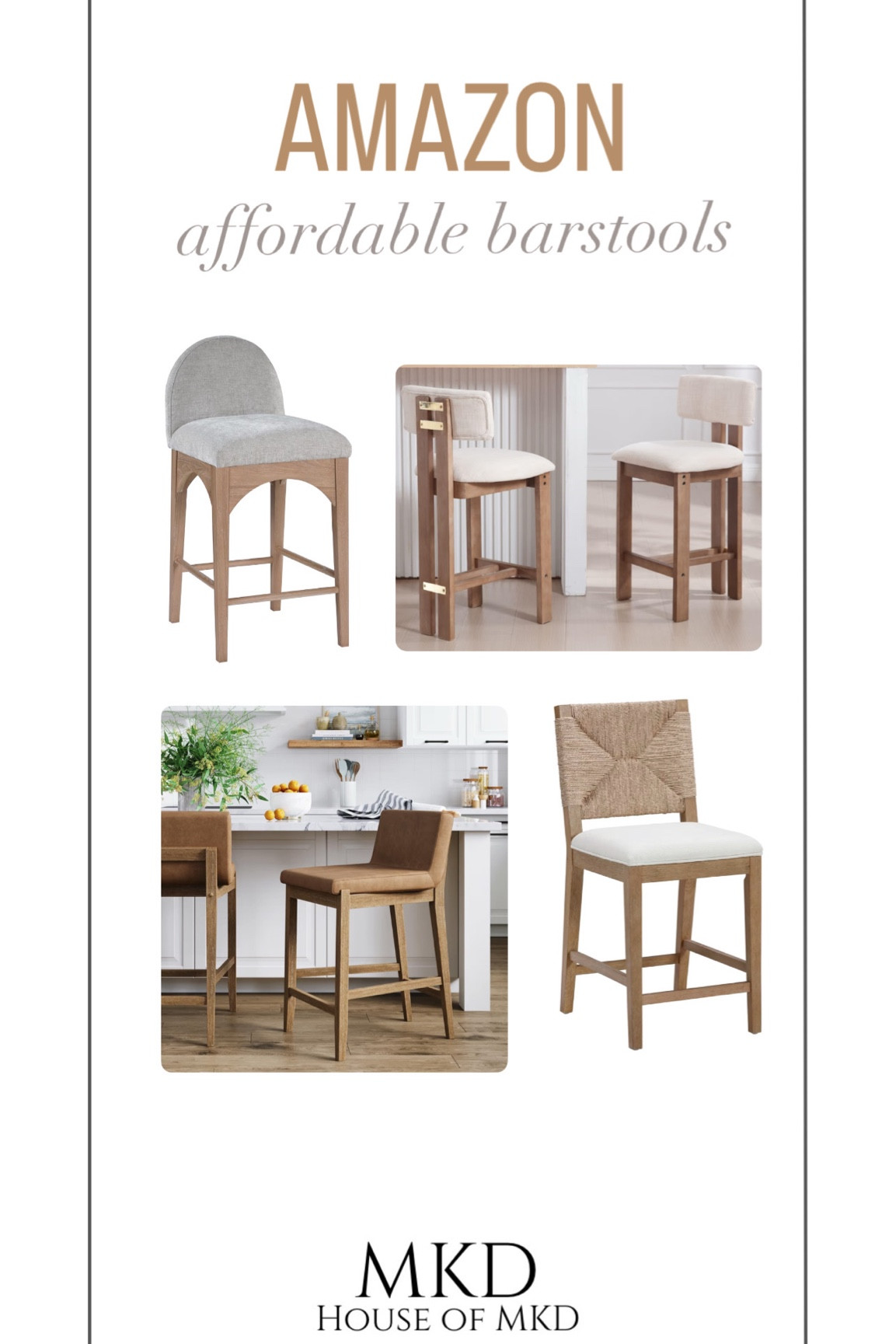 Amazons Affordable Barstools. 
Modern, neutral & classic barstools perfect for multiple styles. Kitchen or bar. 

#LTKStyleTip #LTKSeasonal #LTKHome