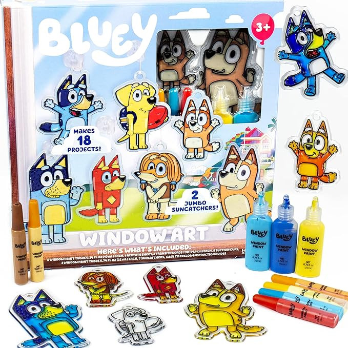 Bluey Window Art Suncatchers for Kids, Window Art Kit, Great Suncatchers Kit for Kids to Paint, G... | Amazon (US)