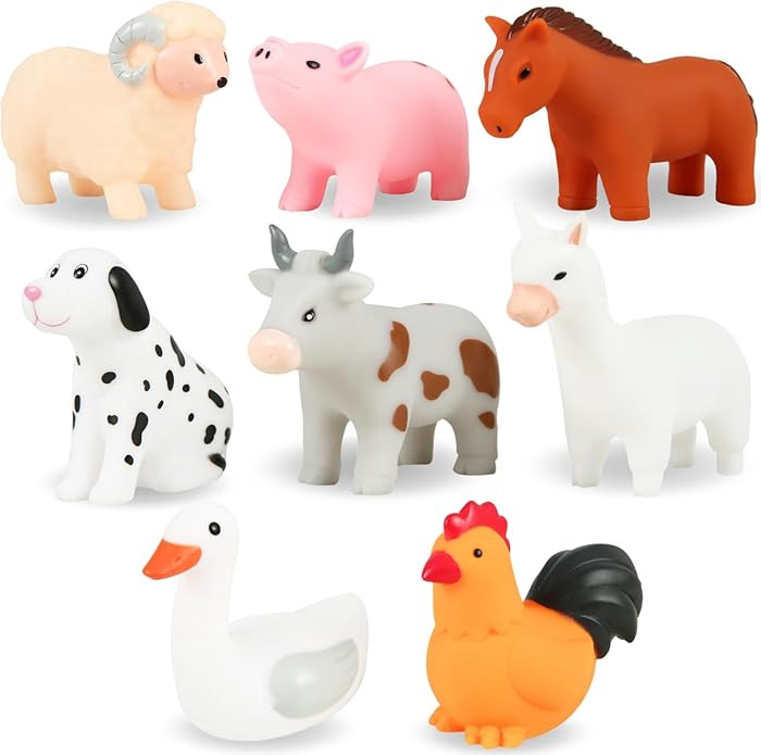 XY-WQ No Hole Bath Toys for Toddlers 1-3, Infants 6-12, No Hole Bathtub Toys (Animal Ⅱ, 8 Pcs w... | Amazon (US)