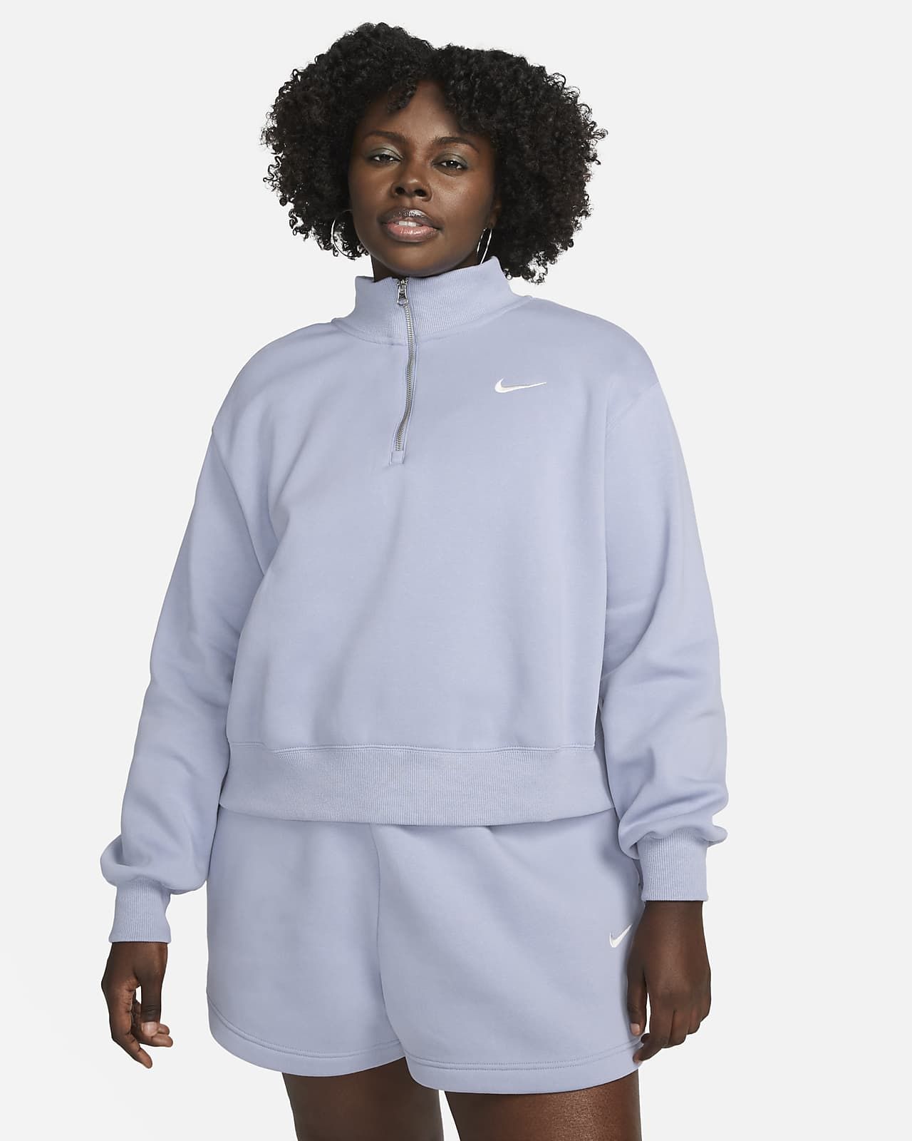 Women's Oversized 1/2-Zip Crop Sweatshirt (Plus Size) | Nike (US)