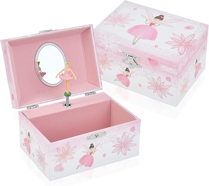 Girl's Gift Music Box with Spinning Ballerina,Fairy Design Musical Jewelry Box for Kids Jewel Sto... | Amazon (US)