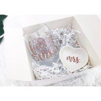 Future Mrs Engagement Gift Box, Engaged Set, Ring Dish, Wine Glass, Bride Idea | Etsy (US)