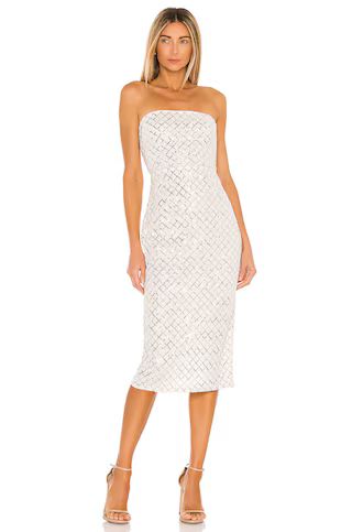 Camila Coelho Ellery Midi Dress in Silver from Revolve.com | Revolve Clothing (Global)