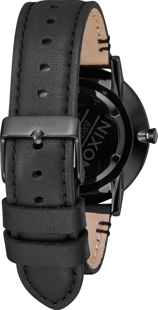 Nixon Porter Round Leather Strap Watch, 40mm | Nordstrom | Nordstrom