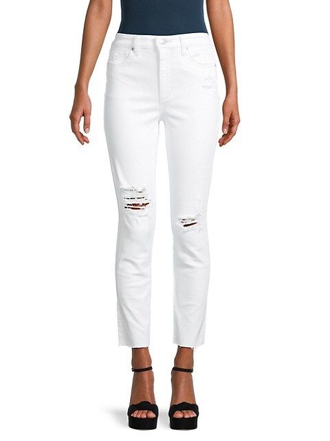 High-Rise Ankle Straight Jeans | Saks Fifth Avenue OFF 5TH
