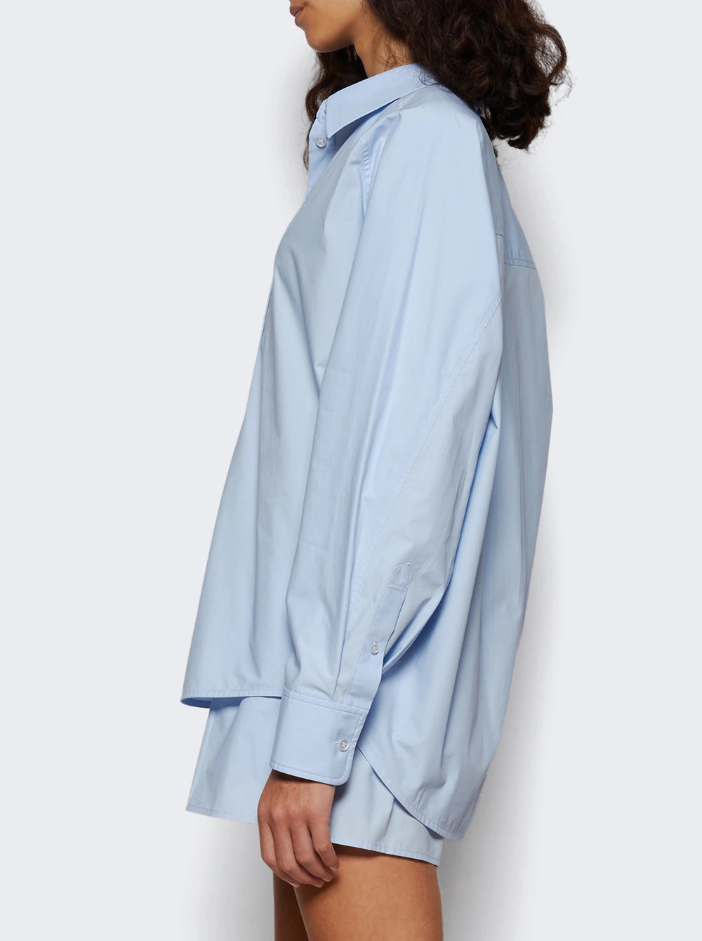Oversized Button Down Shirt With Necklace Oxford Blue | The Webster