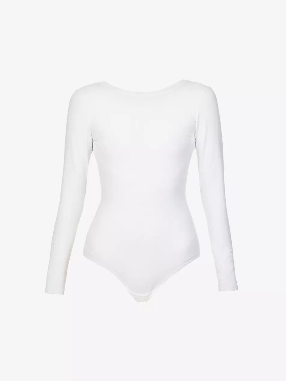 Scoop-neck stretch-jersey bodysuit | Selfridges