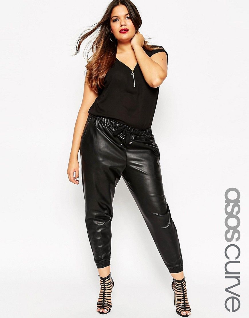 ASOS CURVE Jogger in Leather Look | ASOS US