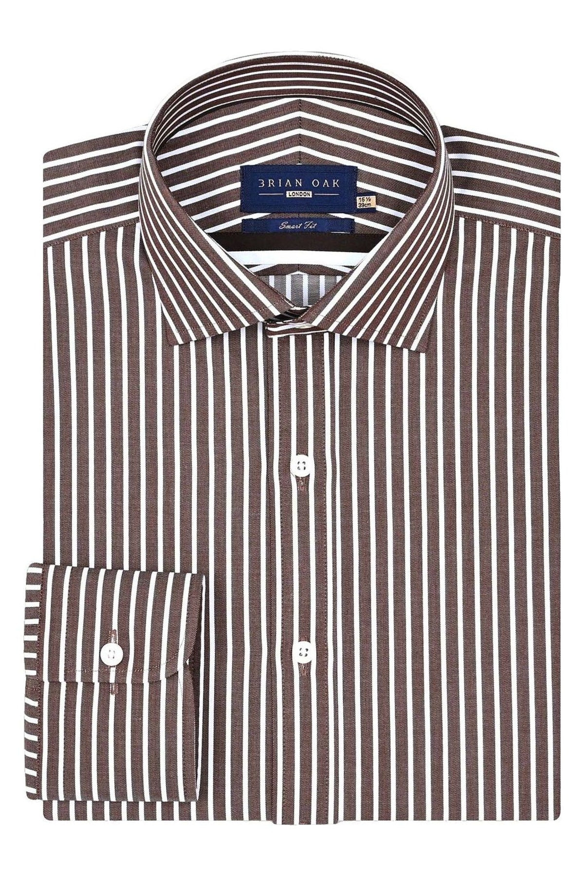 Smart Fit Brown Striped Shirt | Shop Simon