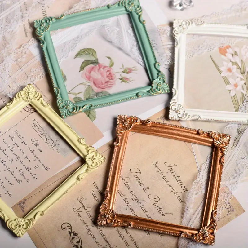 1pc Vertical Square Rustic Resin Photo Frame - Imitation Carving, Decorative Tabletop Display, As... | Temu Affiliate Program