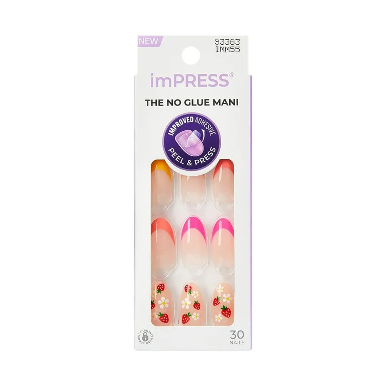 KISS imPRESS Design  Press on Nails, Utopian, Multicolor, Medium Almond, 30 Count | Walmart (US)